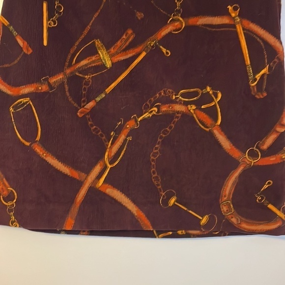 Talbots Petite Maroon Corduroy Horse Bit Bridle Design Mini Skirt size PM - Picture 3 of 15